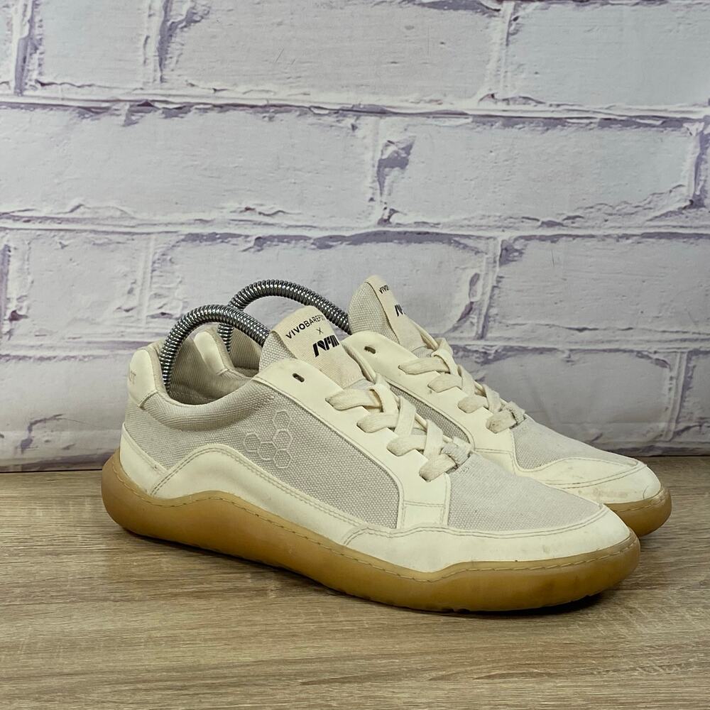 Vivobarefoot Gobi II Natural White Canvas Sneakers Women's 40 US 9 Barefoot